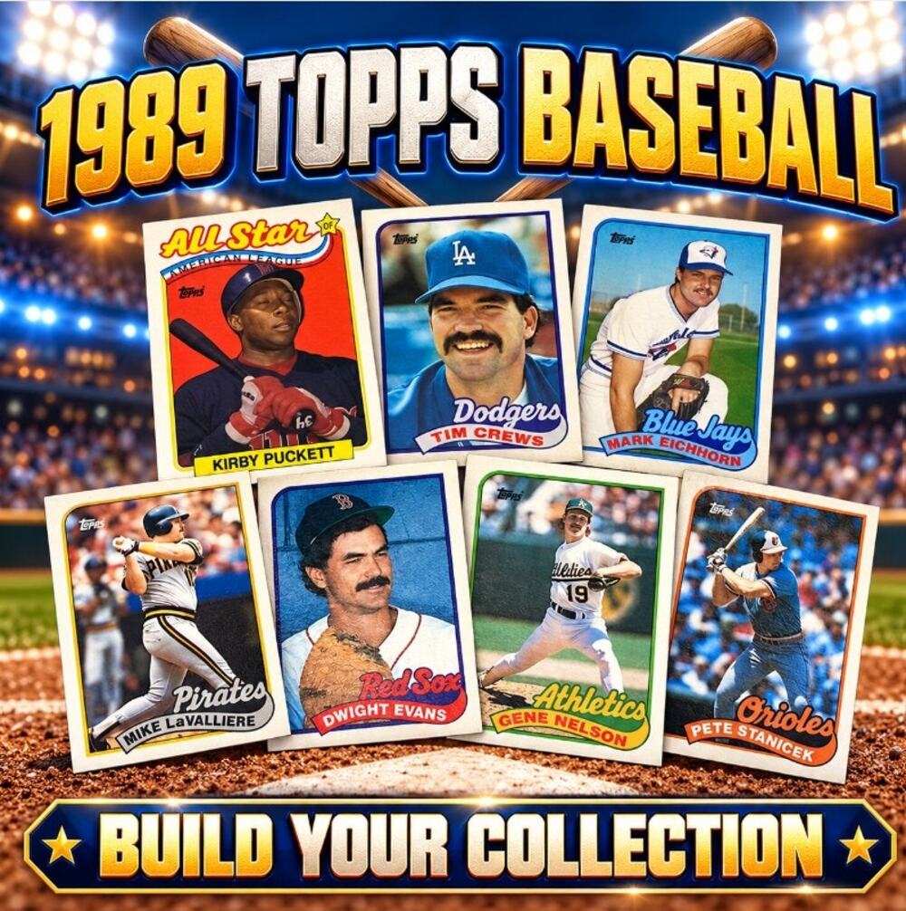 1989 Topps Baseball Card Lot Kirby Puckett Tim Crews Mark Eichhorn